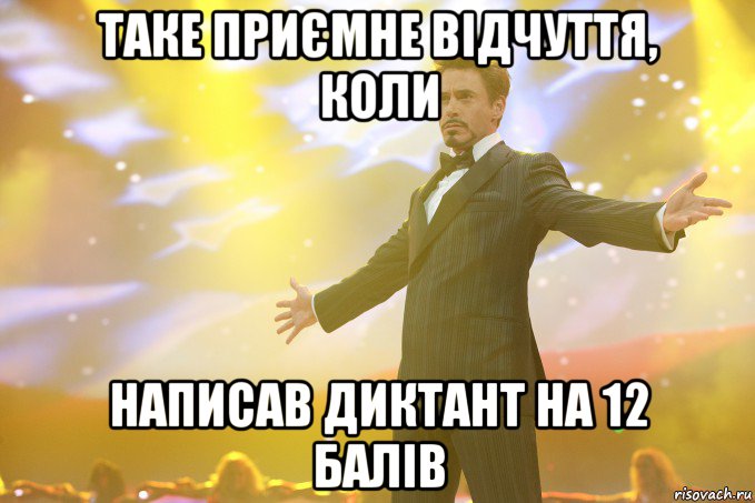 Таке приємне відчуття, коли Написав диктант на 12 балів, Мем Тони Старк (Роберт Дауни младший)