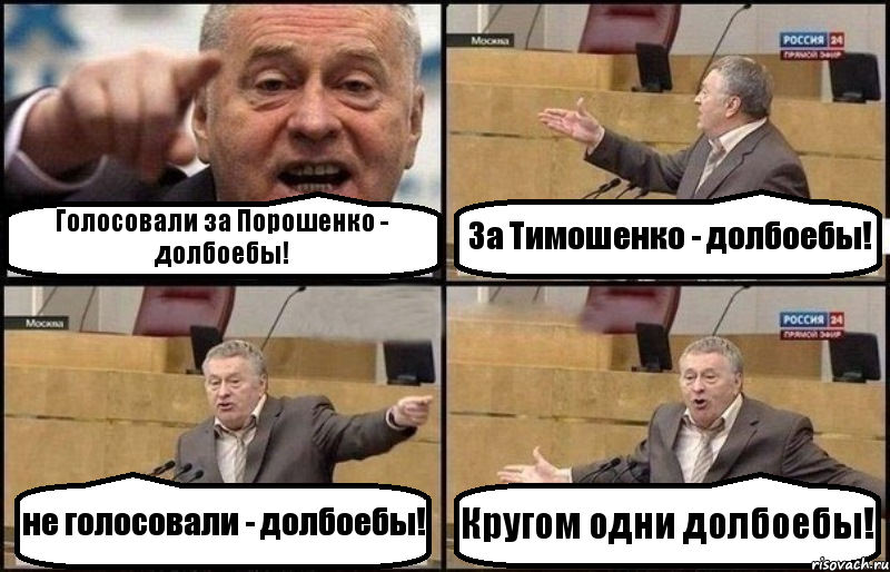 Голосовали за Порошенко - долбоебы! За Тимошенко - долбоебы! не голосовали - долбоебы! Кругом одни долбоебы!, Комикс Жириновский