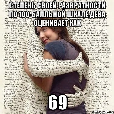 степень своей развратности по 100-балльной шкале дева оценивает как 69