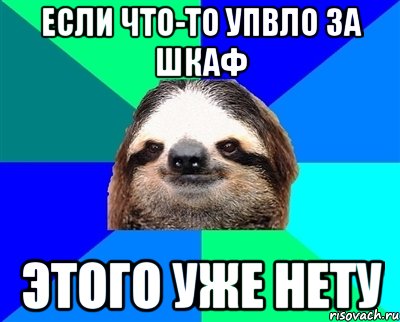 если что-то упвло за шкаф этого уже нету, Мем Ленивец