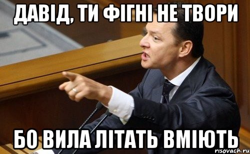 Давід, ти фігні не твори Бо вила літать вміють, Мем ляшко