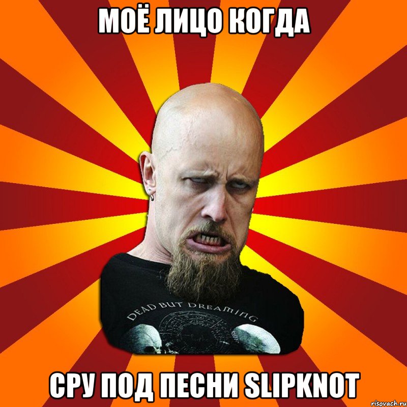 Моё лицо когда сру под песни SlipKnoT, Мем Мое лицо когда