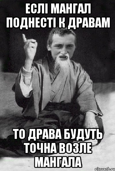 ЕСЛІ МАНГАЛ ПОДНЕСТІ К ДРАВАМ ТО ДРАВА БУДУТЬ ТОЧНА ВОЗЛЕ МАНГАЛА, Мем Мудрий паца