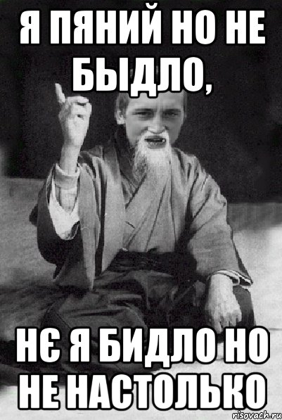 Я пяний но не быдло, нє я бидло но не настолько, Мем Мудрий паца