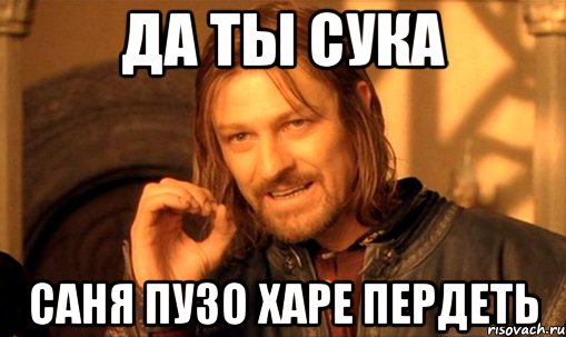 Да ты Сука Саня пузо харе пердеть, Мем Нельзя просто так взять и (Боромир мем)