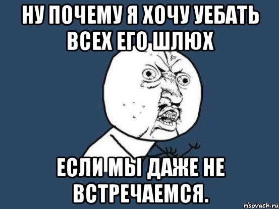 ну почему я хочу уебать всех его шлюх если мы даже не встречаемся., Мем Ну почему