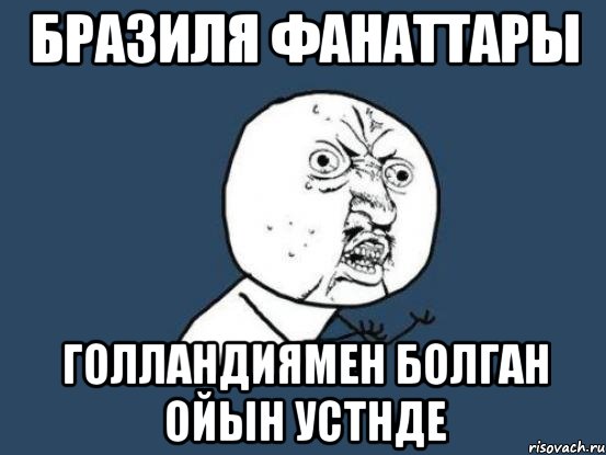 Бразиля фанаттары Голландиямен болган ойын устнде, Мем Ну почему