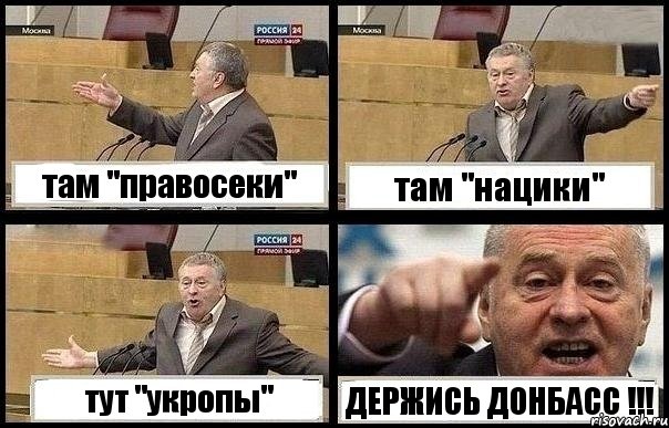 там "правосеки" там "нацики" тут "укропы" ДЕРЖИСЬ ДОНБАСС !!!, Комикс с Жириновским