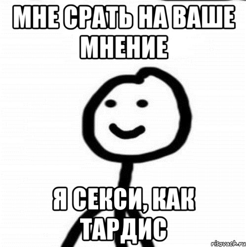 Мне срать на ваше мнение Я секси, как тардис, Мем Теребонька (Диб Хлебушек)