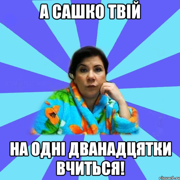 а сашко твій на одні дванадцятки вчиться!, Мем типичная мама