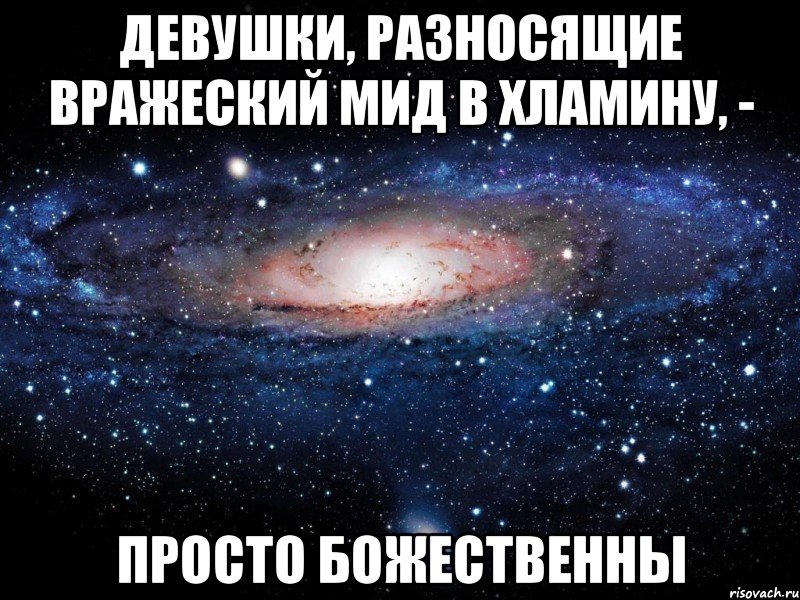 Девушки, разносящие вражеский мид в хламину, - просто божественны, Мем Вселенная