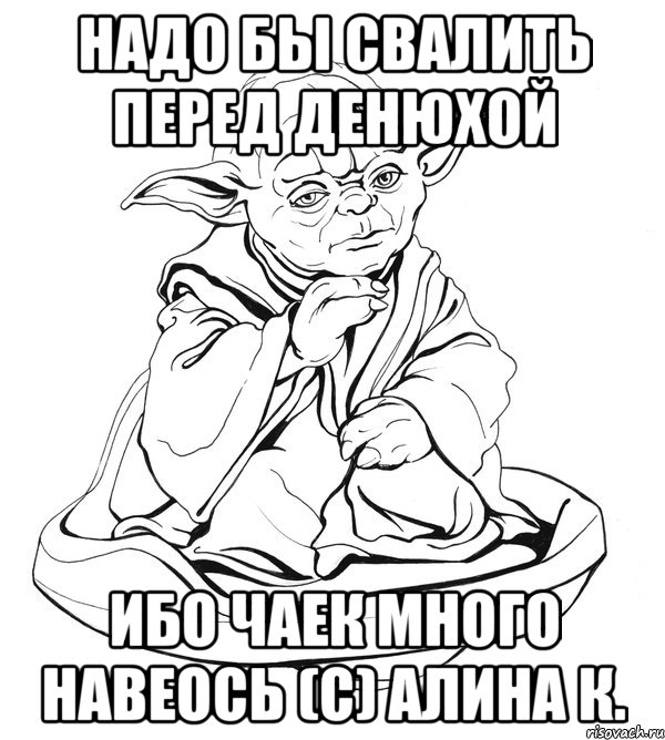 надо бы свалить перед денюхой ибо чаек много навеось (с) Алина К., Мем Мастер Йода