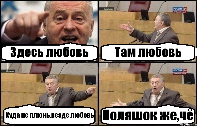 Здесь любовь Там любовь Куда не плюнь,везде любовь Поляшок же,чё, Комикс Жириновский