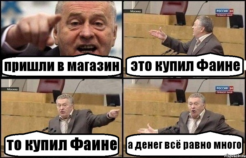 пришли в магазин это купил Фаине то купил Фаине а денег всё равно много, Комикс Жириновский