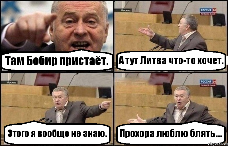 Там Бобир пристаёт. А тут Литва что-то хочет. Этого я вообще не знаю. Прохора люблю блять...., Комикс Жириновский