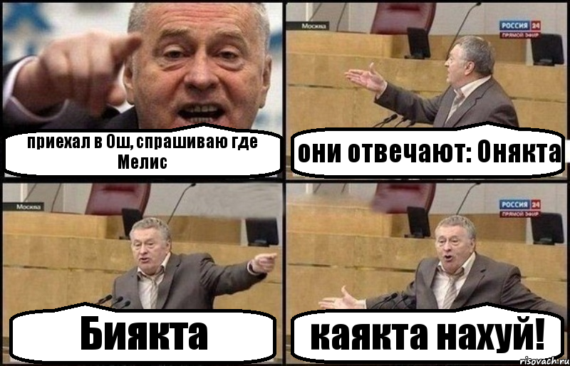 приехал в Ош, спрашиваю где Мелис они отвечают: Онякта Биякта каякта нахуй!, Комикс Жириновский