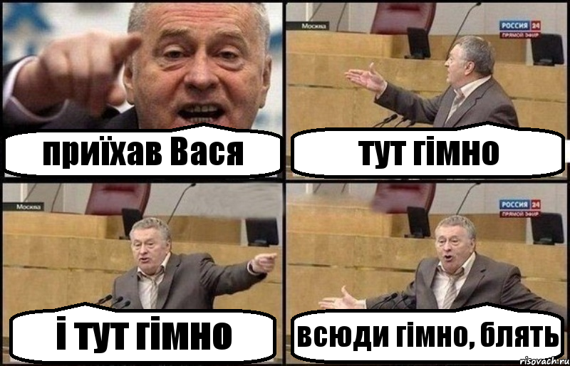 приїхав Вася тут гімно і тут гімно всюди гімно, блять, Комикс Жириновский