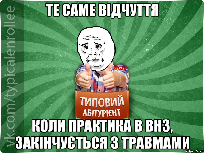 Те саме Відчуття Коли практика в ВНЗ, закінчується з травмами