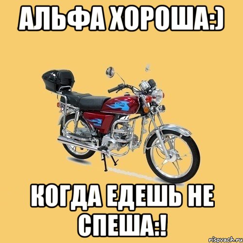 Альфа хороша:) Когда едешь не спеша:!, Мем альфа