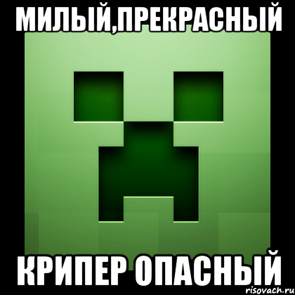 милый,прекрасный крипер опасный, Мем Creeper