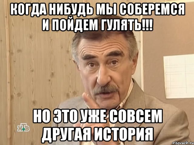 КОГДА НИБУДЬ МЫ СОБЕРЕМСЯ И ПОЙДЕМ ГУЛЯТЬ!!! НО ЭТО УЖЕ СОВСЕМ ДРУГАЯ ИСТОРИЯ, Мем Каневский (Но это уже совсем другая история)