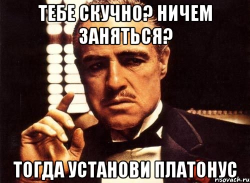 Тебе скучно? Ничем заняться? тогда установи Платонус, Мем крестный отец