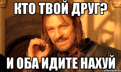 Кто твой друг? И оба идите нахуй, Мем Нельзя просто так взять и (Боромир мем)