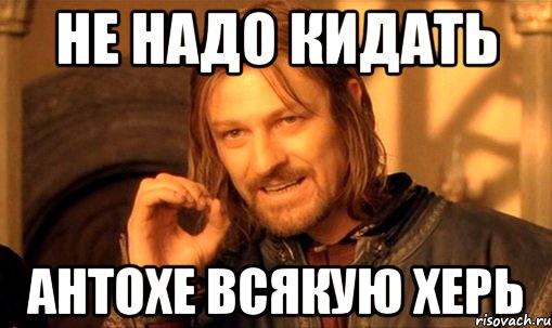 Не надо кидать Антохе всякую херь, Мем Нельзя просто так взять и (Боромир мем)