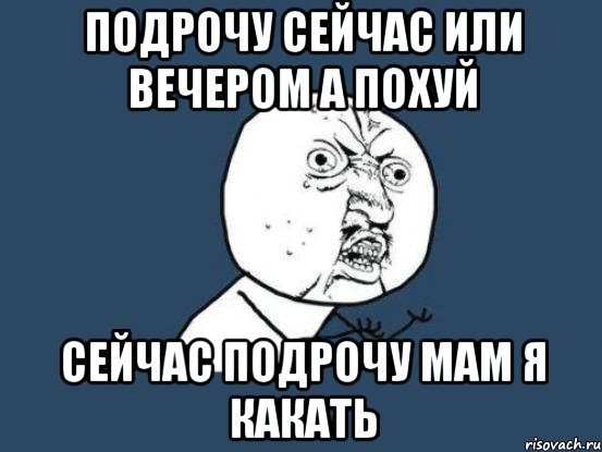 подрочу сейчас или вечером а похуй сейчас подрочу мам я какать, Мем Ну почему