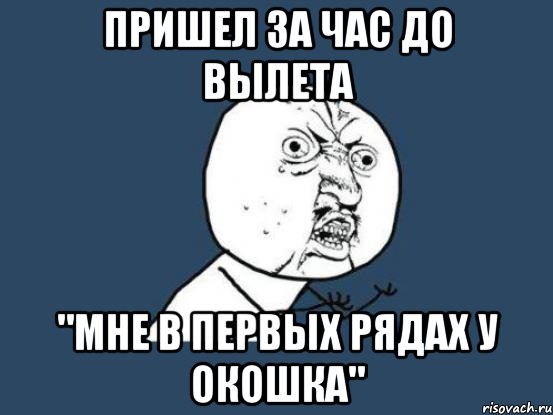 пришел за час до вылета "мне в первых рядах у окошка", Мем Ну почему