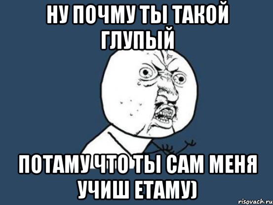 ну почму ты такой глупый потаму что ты сам меня учиш етаму), Мем Ну почему