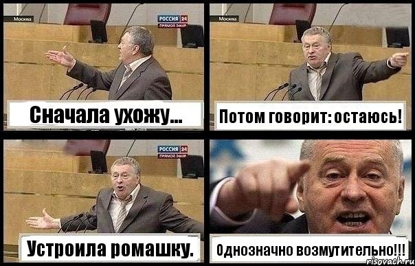 Сначала ухожу... Потом говорит: остаюсь! Устроила ромашку. Однозначно возмутительно!!!, Комикс с Жириновским