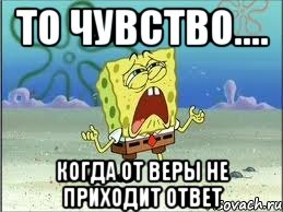 То чувство.... Когда от Веры не приходит ответ, Мем Спанч Боб плачет