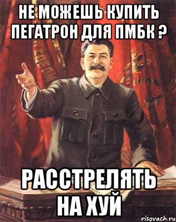 Не можешь купить пегатрон для пмбк ? расстрелять на хуй, Мем  сталин цветной