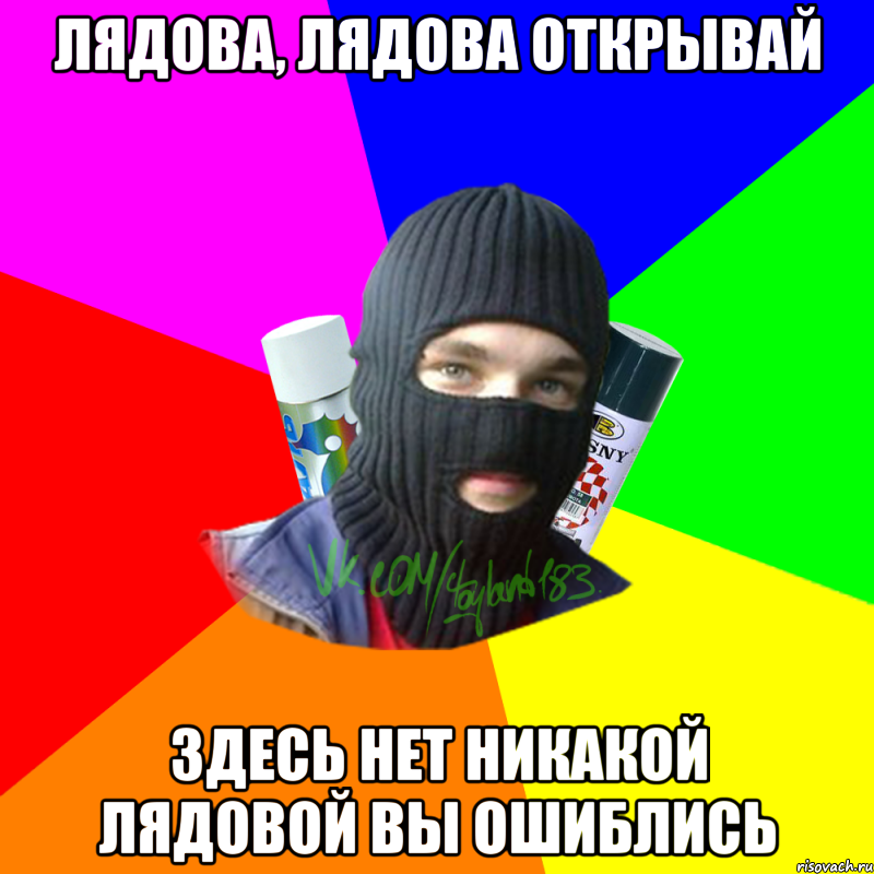 Лядова, лядова открывай здесь нет никакой лядовой вы ошиблись, Мем ТИПИЧНЫЙ РАЙТЕР