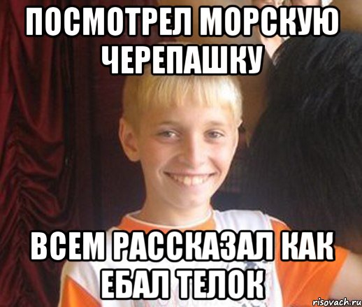 посмотрел морскую черепашку всем рассказал как ебал телок, Мем Типичный школьник