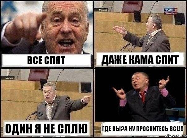 все спят даже Кама спит один я не сплю где вы?а ну проснитесь все!!!, Комикс Жириновский клоуничает