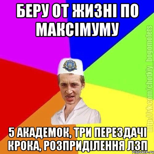 Беру от жизні по максімуму 5 академок, три перездачі крока, розприділення лзп, Мем Чоткий пацан