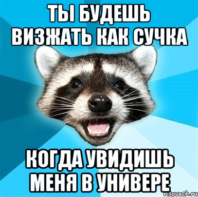 Ты будешь визжать как сучка когда увидишь меня в универе, Мем Енот-Каламбурист