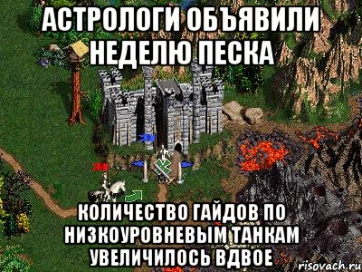 Астрологи объявили неделю песка Количество гайдов по низкоуровневым танкам увеличилось вдвое, Мем Герои 3