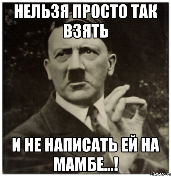 Нельзя просто так взять и не написать ей на Мамбе...!, Мем гитлер нельзя просто так