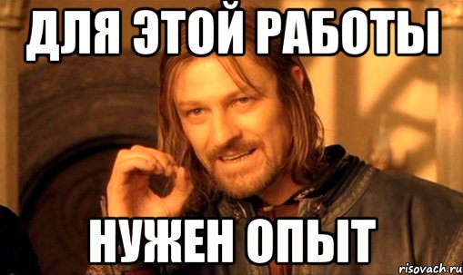 для этой работы нужен опыт, Мем Нельзя просто так взять и (Боромир мем)