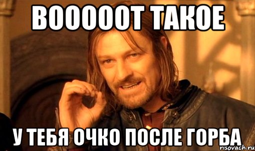 вооооот такое у тебя очко после горба, Мем Нельзя просто так взять и (Боромир мем)