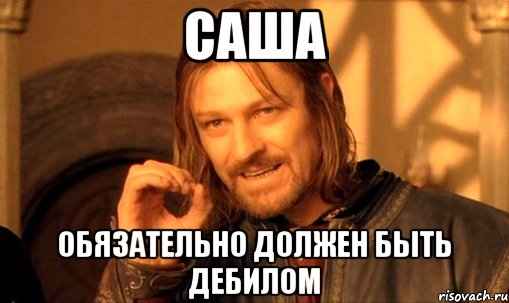 Саша Обязательно должен быть дебилом, Мем Нельзя просто так взять и (Боромир мем)