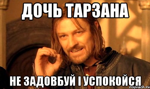 дочь тарзана не задовбуй і успокойся, Мем Нельзя просто так взять и (Боромир мем)