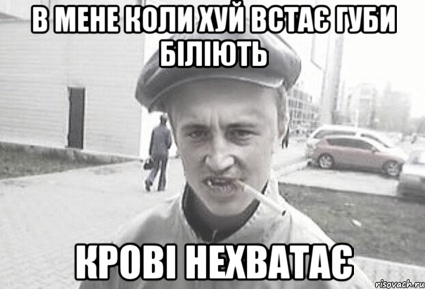 В МЕНЕ КОЛИ ХУЙ ВСТАЄ ГУБИ БІЛІЮТЬ КРОВІ НЕХВАТАЄ, Мем Пацанська философия