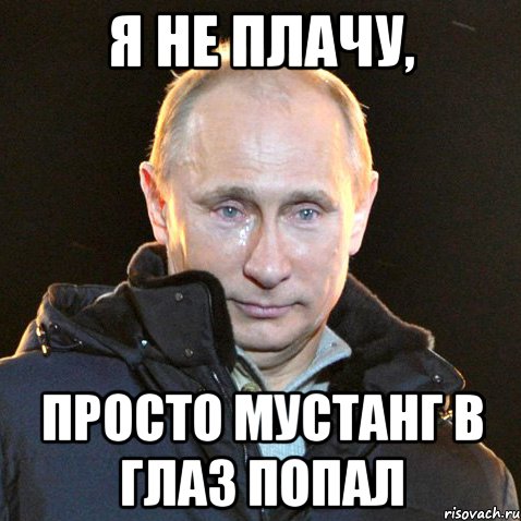 Я НЕ ПЛАЧУ, ПРОСТО МУСТАНГ В ГЛАЗ ПОПАЛ, Мем Путин плачет