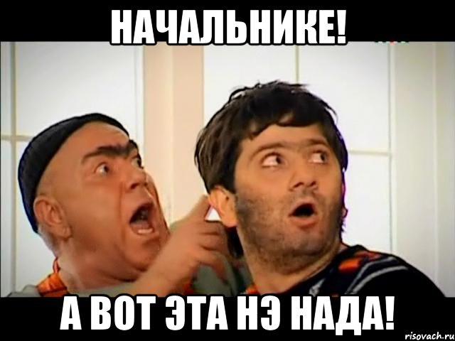 Начальнике! А вот этА нэ нада!