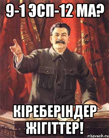 9-1 ЭСП-12 ма? кіреберіндер жігіттер!, Мем  сталин цветной