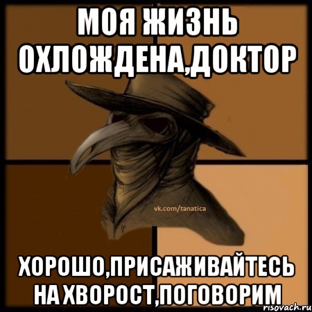 Моя жизнь охлождена,доктор хорошо,присаживайтесь на хворост,поговорим, Мем  Чума